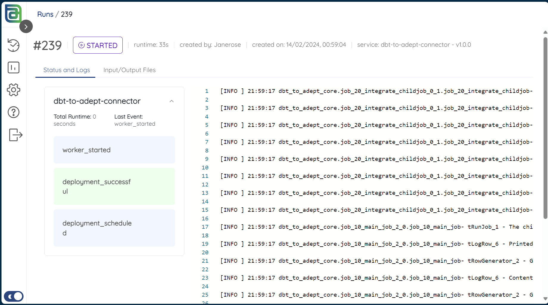 Status and Logs